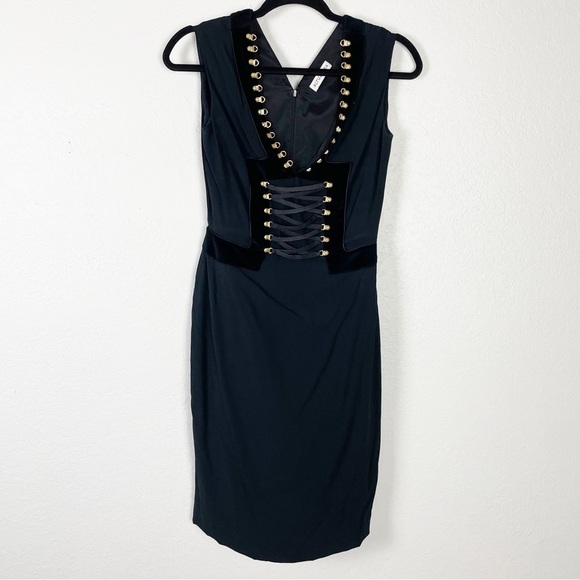 Altuzarra Adriana Corset Sheath Knee Length Dress Black Runway Cocktail Work - Picture 2 of 10